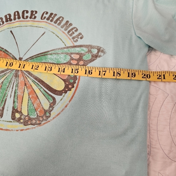 Wst Cst Mint Green Graphic Crop Top Tee - Embrace Change Size Medium - Picture 5 of 6